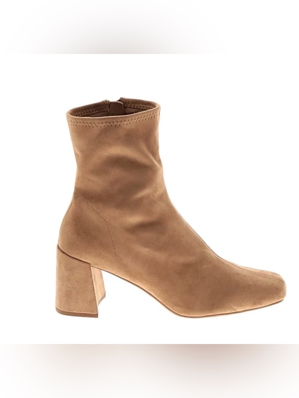 🤎 A New Day | Women's Suede Block Heel Boots - Tan 🐪